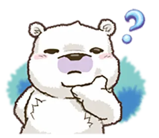 🤔 gấu, suy nghĩ, câu hỏi, hoạt hình, dễ thương, động vật whatsapp sticker