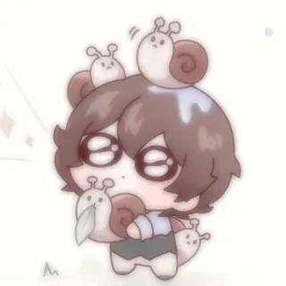 🍫 siput, imut, chibi, kartun, binatang telegram sticker
