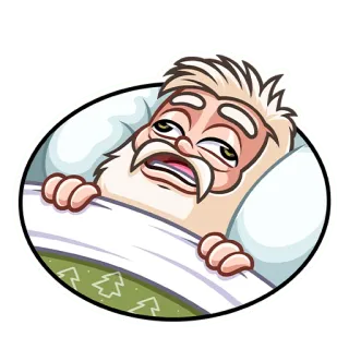 😴 assonnato, stanco, dormire, letto, cartone animato, uomo whatsapp sticker