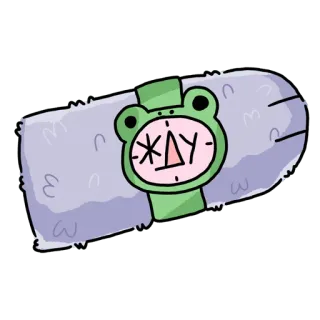 ⏳ ЖДУ frog, watch, cartoon, waiting, russian telegram sticker