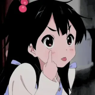 ✨ Anime Mädchen, Stinkefinger, Beleidigung, Cartoon, Illustration telegram sticker