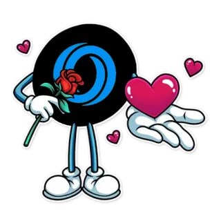 😘 cartoon, character, love, heart, rose, sticker telegram sticker