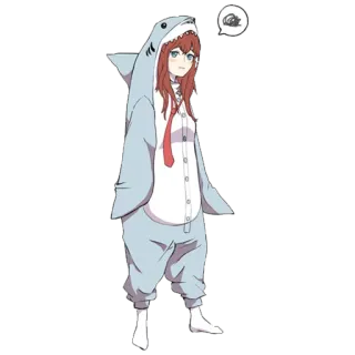 🦈 shark, pajamas, anime, cartoon, girl, character telegram sticker