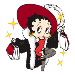 🛍 Betty Boop betty boop, cartoon character, shopping, glamour, animation, fashion, vintage telegram sticker