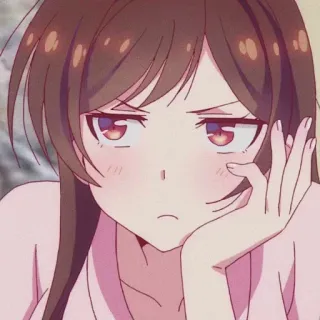 ❤️ Anime, Fille, Manga, Mignon, Expression, Réflexion whatsapp sticker