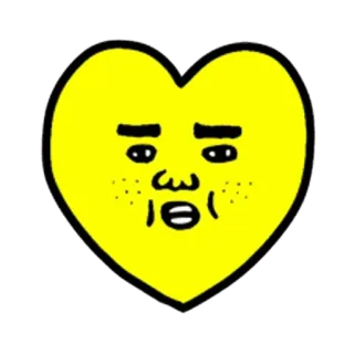 😊 心, 黄色, 卡通, 脸 telegram sticker