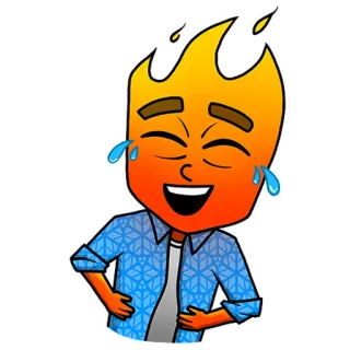 🤣 fogo, rindo, desenho animado, emoji, alegria, personagem telegram sticker