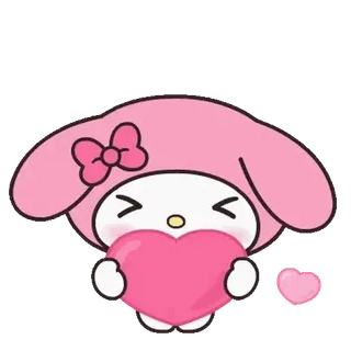 😊 My Melody My Melody, Sanrio, kawaii, lindo, corazón, rosa, dibujos animados, pegatina telegram sticker