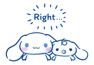 🐰 Cinnamoroll Right... cute, cartoon, sanrio, dog, cinnamoroll, kawaii telegram sticker