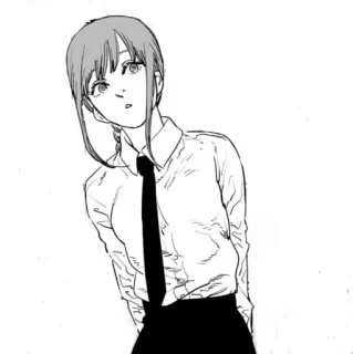 🌫 Makima Chainsaw Man Anime, Manga, Chainsaw Man, Makima, Noir et blanc whatsapp sticker