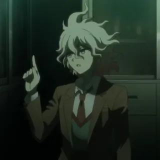 👆 Nagito Komaeda Danganronpa anime, character, pointing, nagito komaeda, danganronpa telegram sticker
