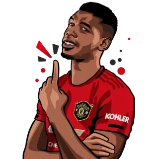 ☝️ Paul Pogba football, joueur, joueur de foot, doigt d'honneur, sport telegram sticker