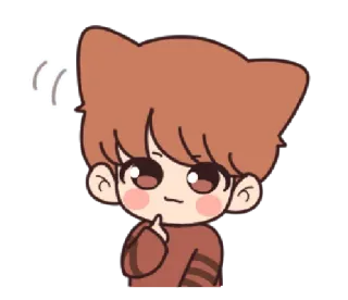 🤔 cartoon, cat, cute, anime, kawaii, thinking, question telegram sticker