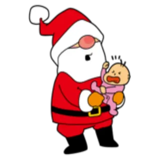 🧸 クリスマス, サンタクロース, 赤ちゃん, 漫画 telegram sticker