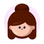 👵 woman, girl, avatar, brunette, face, simple, cartoon telegram sticker