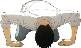 🛐 reverência, desculpas, ajoelhado, respeito, anime telegram sticker