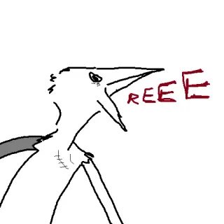 😠 REEE uccello, arrabbiato, urlo, meme telegram sticker