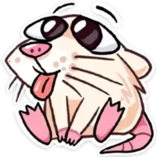 🤪 rat, dessin animé, animal, mignon, rongeur, autocollant telegram sticker