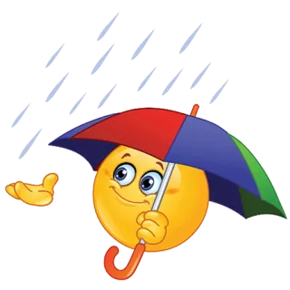 ☔ Emoji, Smiley, Parapluie, Pluie, Météo, Dessin animé telegram sticker