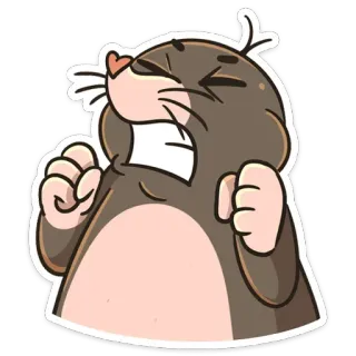 😡 talpa, arrabbiato, cartone animato, animale, emozione whatsapp sticker