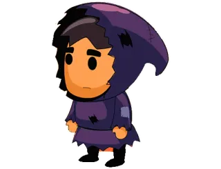 👲 cartoon, personage, figuur met kap, digitale kunst telegram sticker
