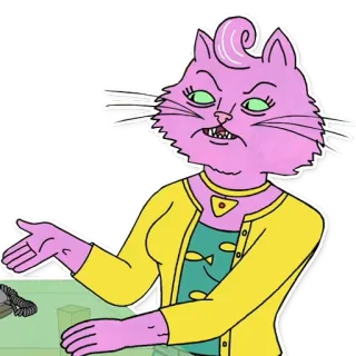 😾 Princess Carolyn BoJack Horseman Принцесса Кэролин, Конь БоДжек, кот, мультфильм, стикер telegram sticker
