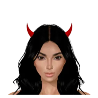 😈 ác quỷ, sừng, phụ nữ, phim hoạt hình whatsapp sticker