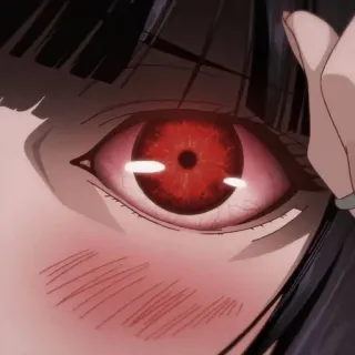 👁 アニメ, 目, 赤, 女性, クローズアップ telegram sticker