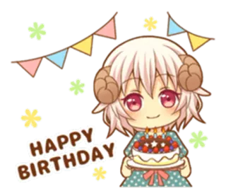 🎂 HAPPY BIRTHDAY aniversário, bolo, anime, festa, celebração, fofo telegram sticker