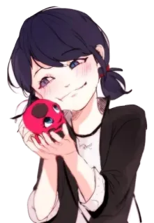 😚 Marinette Dupain-Cheng Miraculous: Tales of Ladybug & Cat Noir Miraculous Ladybug, Marinette, Cartone animato, Anime, Tikki, carino telegram sticker