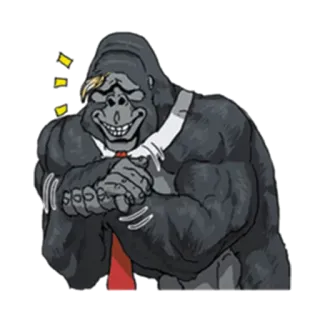 😈 gorilla, ape, businessman, suit, character whatsapp sticker