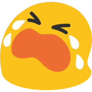 😭 Emoji, Płacz, Smutny, Łzy, Żółty, Emocje telegram sticker