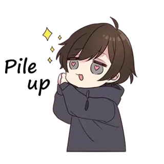 ❤️ Pile up Anime, Cartone animato, Carino, Ragazzo, Impilare telegram sticker