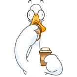 โ๏ธ goose, bird, coffee, drink whatsapp sticker