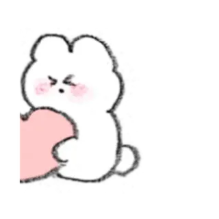 🎀 coniglio, cuore, carino, adesivo, cartone animato, illustrazione telegram sticker