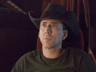 🥃 Nicolas Cage Nicolas Cage, actor, cowboy hat, celebrity, portrait telegram sticker