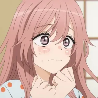 😖 Marin Kitagawa My Dress-Up Darling Anime, Mangá, Marin Kitagawa, My Dress-Up Darling, fofo/a, preocupado/a telegram sticker