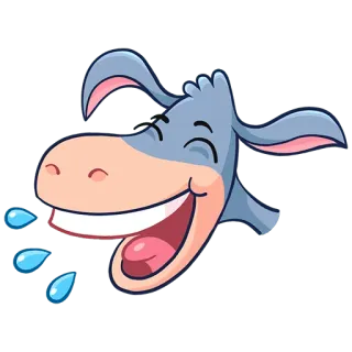😂 осел, смех, мультфильм, животное, смешной, эмодзи telegram sticker