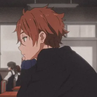 ➖ anime, boy, classroom, thinking, school, teen telegram sticker