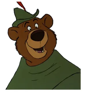 🐻 Little John Robin Hood cartoon, bear, disney, robin hood, little john whatsapp sticker