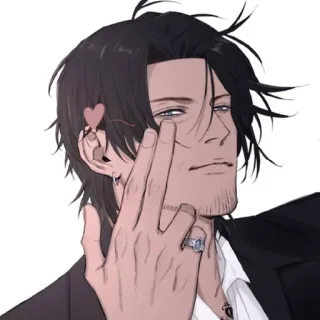 ❤️ uomo, dito medio, gesto, offensivo, illustrazione, personaggio, cartone animato telegram sticker