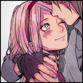 🦋 Sakura Anime, Sakura, Romans, Para, Uścisk telegram sticker