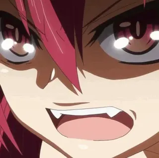 🔥 anime, vampire, fangs, evil, red hair telegram sticker