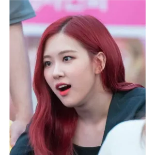 🙂 женщина, рыжие волосы, портрет, человек, лицо, K-pop whatsapp sticker