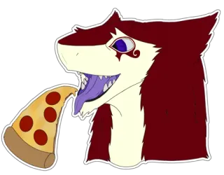 🍕 акула, фурри, пицца, мультфильм, персонаж, еда telegram sticker