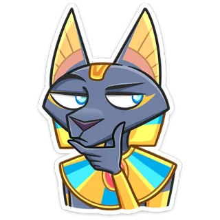 🤔 Anubis Anubis, Egyptian god, thinking, ancient Egypt, deity telegram sticker