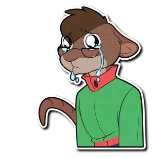 😢 плачет, грустный, мультик, животное, слезы, эмоциональный telegram sticker
