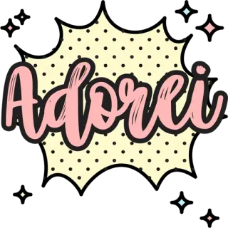 😺 Adorei amor, adorar, fofo, texto, balão, positivo telegram sticker