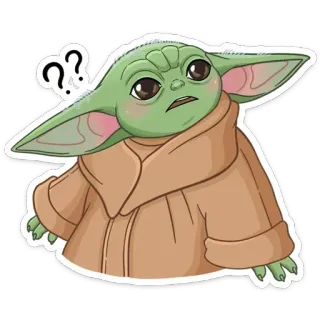 ❓️ Grogu The Mandalorian baby yoda, star wars, confuso, carino, grogu telegram sticker