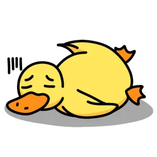 😔 pato, triste, cansado, animal, desenho animado, ilustração telegram sticker